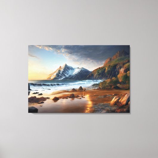 Bergzonsondergang Canvas Afdruk (Voorkant)