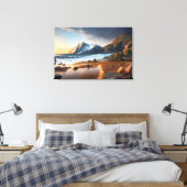 Bergzonsondergang Canvas Afdruk (Insitu (Slaapkamer))