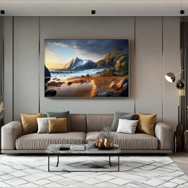 Bergzonsondergang Canvas Afdruk