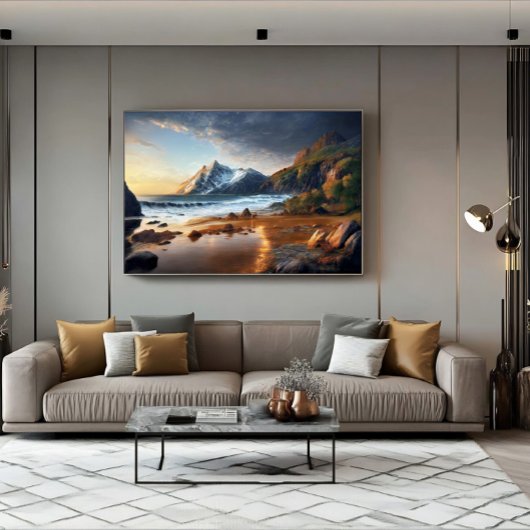 Bergzonsondergang Canvas Afdruk