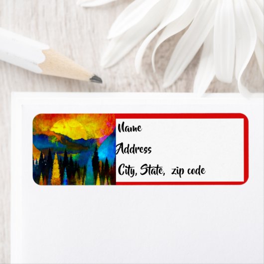 Bergzonsondergang Etiket (Insitu)