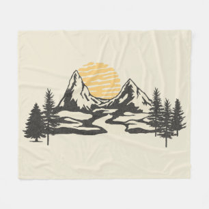 Bergzonsondergang Fleece Deken