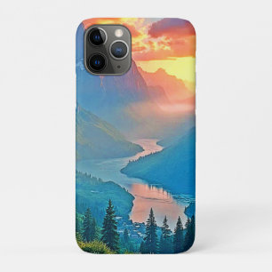 Bergzonsondergang: Gouden Vallei Vredeskunst Case-Mate iPhone Case