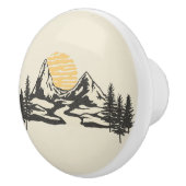 Bergzonsondergang Keramische Knop (Rechts)