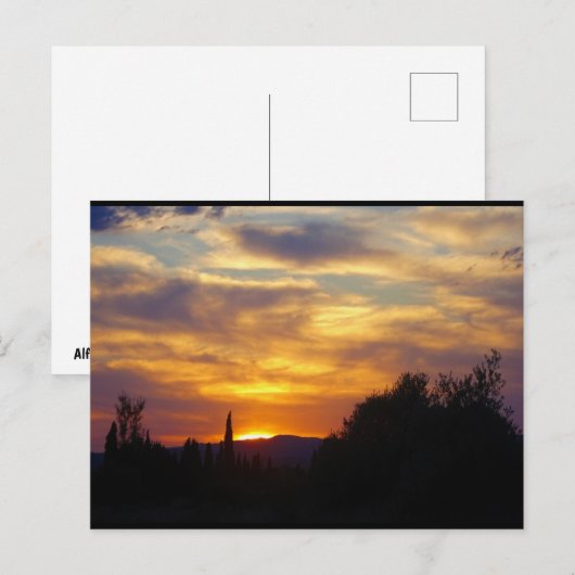 Bergzonsondergang Landschap Briefkaart (Voorkant / Achterkant)