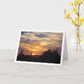 Bergzonsondergang Landschap Kaart (Gele Bloem)