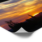 Bergzonsondergang Landschap Poster (Hoek)