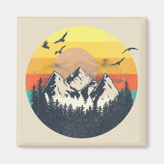 Bergzonsondergang Magneet (Voorkant)
