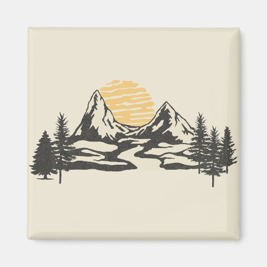 Bergzonsondergang Magneet (Voorkant)