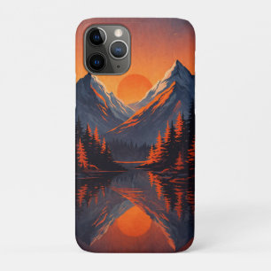 Bergzonsondergang Reflectie Vurig Oranje Lucht Case-Mate iPhone Case