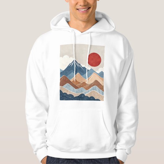 Bergzonsondergang Schoonheid Hoodie (Voorkant)