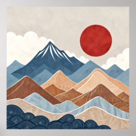 Bergzonsondergang Schoonheid Poster