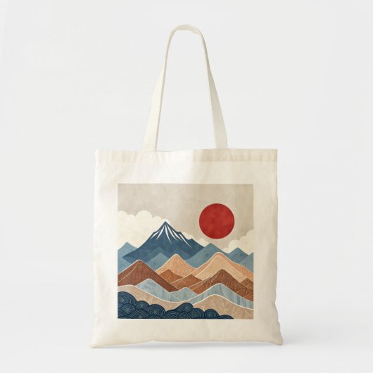 Bergzonsondergang Schoonheid Tote Bag (Voorkant)