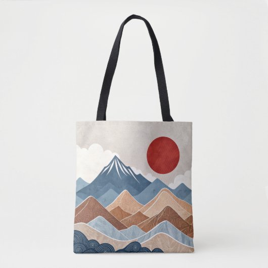 Bergzonsondergang Schoonheid Tote Bag (Voorkant)