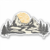 Bergzonsondergang Sticker (Voorkant)