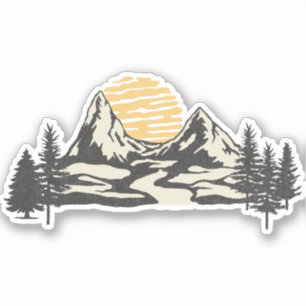 Bergzonsondergang Sticker