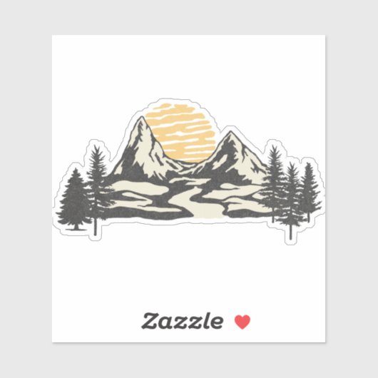 Bergzonsondergang Sticker (Vel)