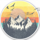 Bergzonsondergang Sticker (Voorkant)