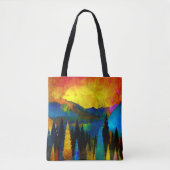 Bergzonsondergang Tote Bag (Voorkant)