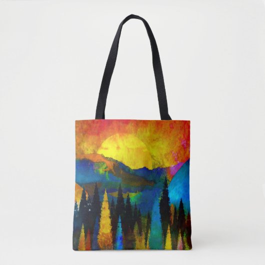 Bergzonsondergang Tote Bag (Voorkant)