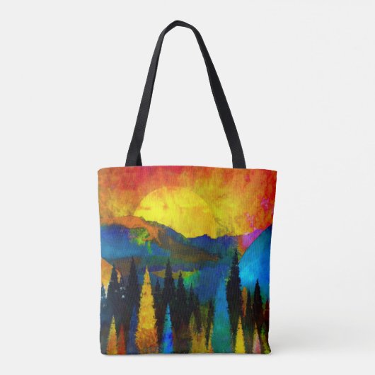 Bergzonsondergang Tote Bag (Achterkant)