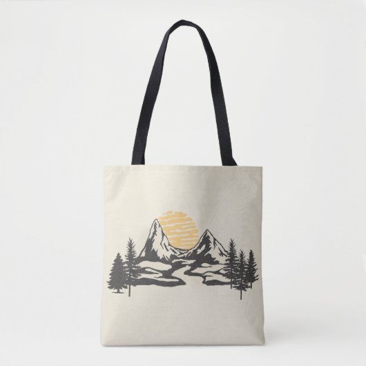 Bergzonsondergang Tote Bag (Voorkant)