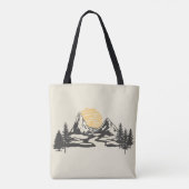 Bergzonsondergang Tote Bag (Achterkant)