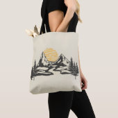 Bergzonsondergang Tote Bag (Dichtbij)
