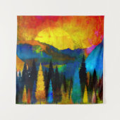 Bergzonsondergang Wandkleed (Voorkant)