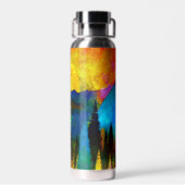 Bergzonsondergang Waterfles (Achterkant)