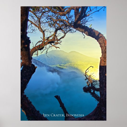 Bergzwavelkrater Blauwe Vijver Frame Poster (Voorkant)