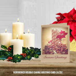 Beribboned Holiday Candle Feestdagen Kaart