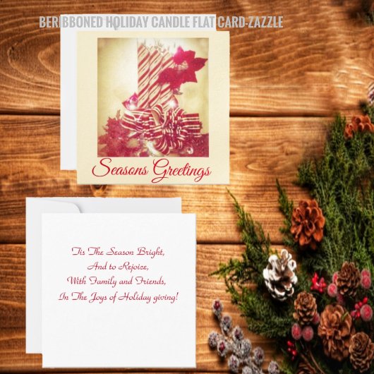 Beribboned Holiday Candle Kaart