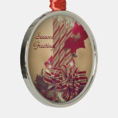 Beribboned Holiday Candle Metalen Ornament (Rechts)