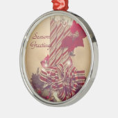 Beribboned Holiday Candle Metalen Ornament (Links)
