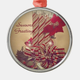 Beribboned Holiday Candle Metalen Ornament