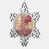 Beribboned Holiday Candle Tin Sneeuwvlok Ornament (Rechts)