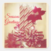 Beribboned Holiday Candle Vierkante Sticker (Voorkant)
