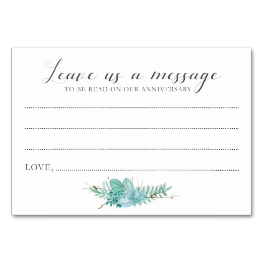 Bericht aan bruid en bruidegom succulente Kaarten (Voorkant)