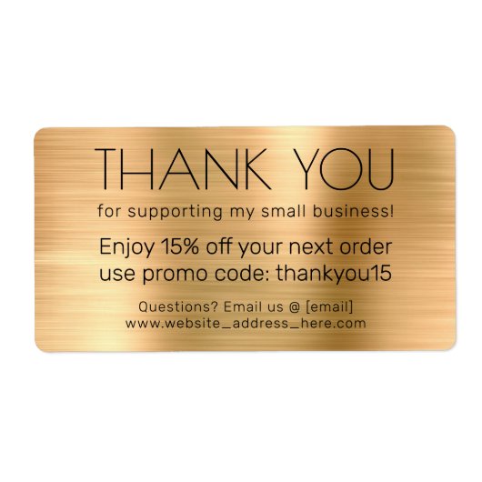 Bericht Bedankt Kleine Onderneming Nepgoud Etiket (Voorkant)