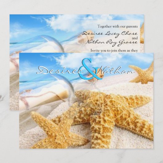 Bericht bij een bottelbruiloft kaart (Voorkant / Achterkant)