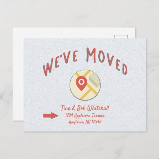 Bericht bij wijziging van adres is verplaatst briefkaart (Voorkant / Achterkant)