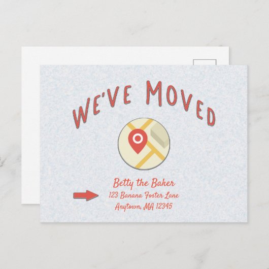 Bericht bij wijziging van adres is verplaatst briefkaart (Voorkant / Achterkant)