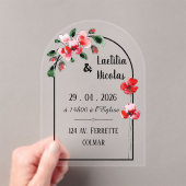 Bericht "Coquelicots" Acryl Uitnodigingen (Insitu (Draagbaar))