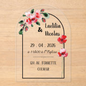 Bericht "Coquelicots" Acryl Uitnodigingen (Voorkant)