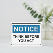 BERICHT Denk na voordat je handelt Briefkaart (Staand voorkant)