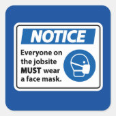 Bericht | Face Mask Vierkante Sticker (Voorkant)