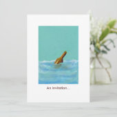 Bericht - fles op zee - PERSONALISEERDE uitnodigin Kaart (Staand voorkant)