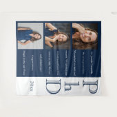 Bericht Foto Blauwe Promotie Graduation Wandkleed (Voorkant (horizontaal))