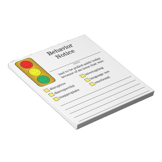 Bericht "Gedrag lichte student stoppen" Notitieblok (Schuin)